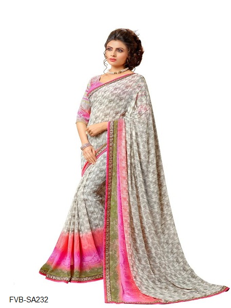 Designer Catalog Printed Bordered Saree @ FVB-SA232 Designer Catalog Printed Bordered Saree @ FVB-SA232
