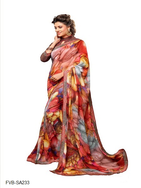 Designer Catalog Printed Bordered Saree @ FVB-SA233 Designer Catalog Printed Bordered Saree @ FVB-SA233